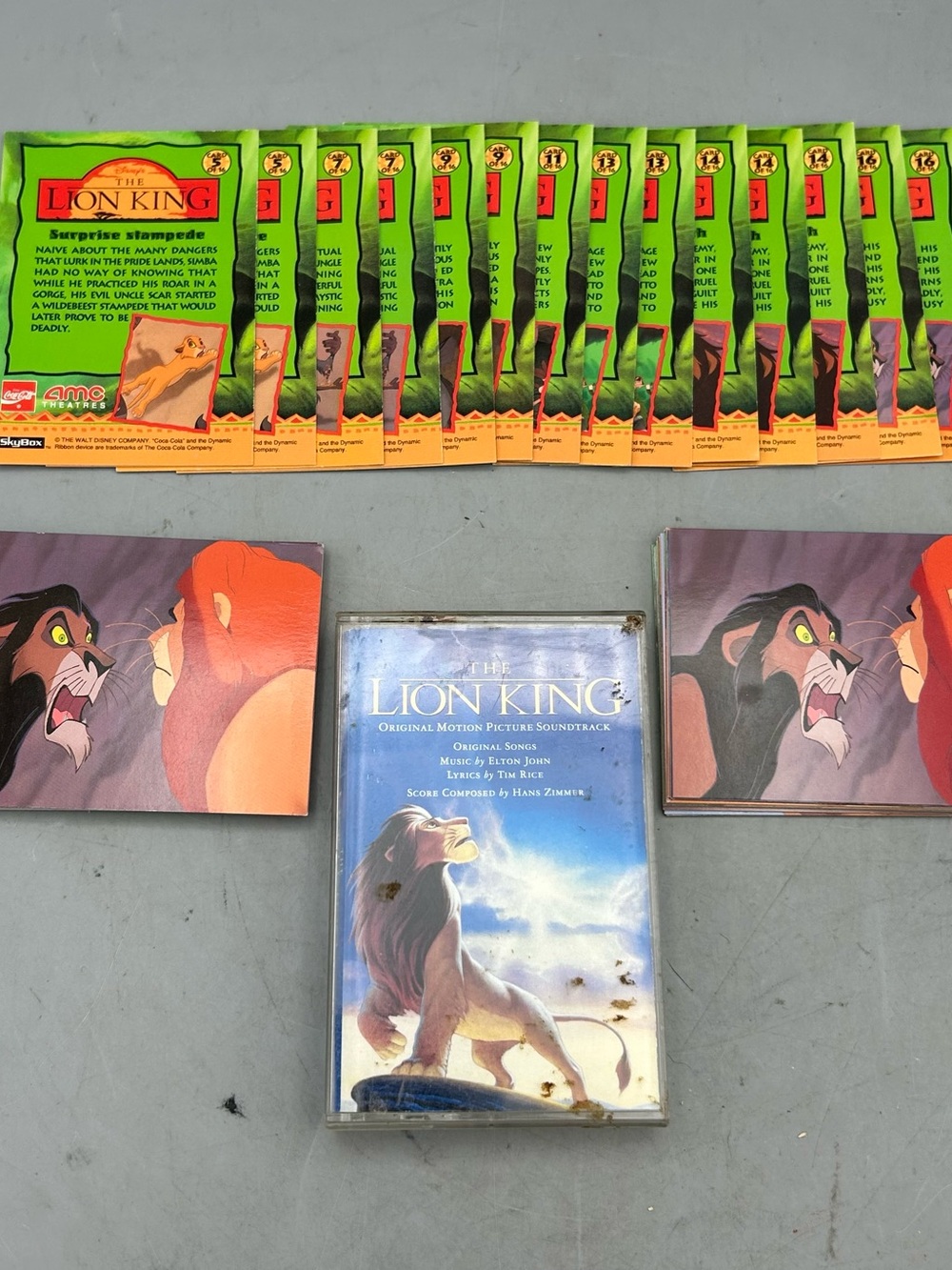 The Lion King Original Motion Picture Soundtrack Cassette and AMC Card Sets